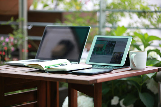 Pour favoriser les éco-gestes au bureau : mug personnel, plantes vertes, réduction de la consommation électrique