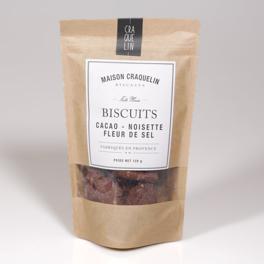 Biscuits Cacao, Noisette, Fleur de sel